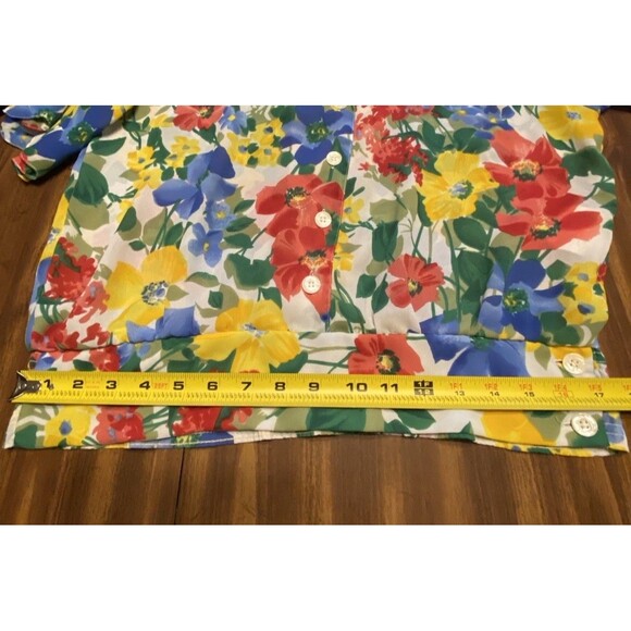 Vintage Womens Hawaiian Floral Cottagecore Sz 8 Cinched Waist Scalloped Hem 80’s - Picture 13 of 16